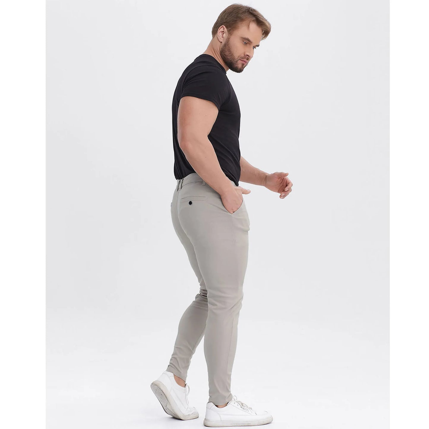 ALLELMS Mens Chinos Pants Slim Fit Stretch Dress Pant