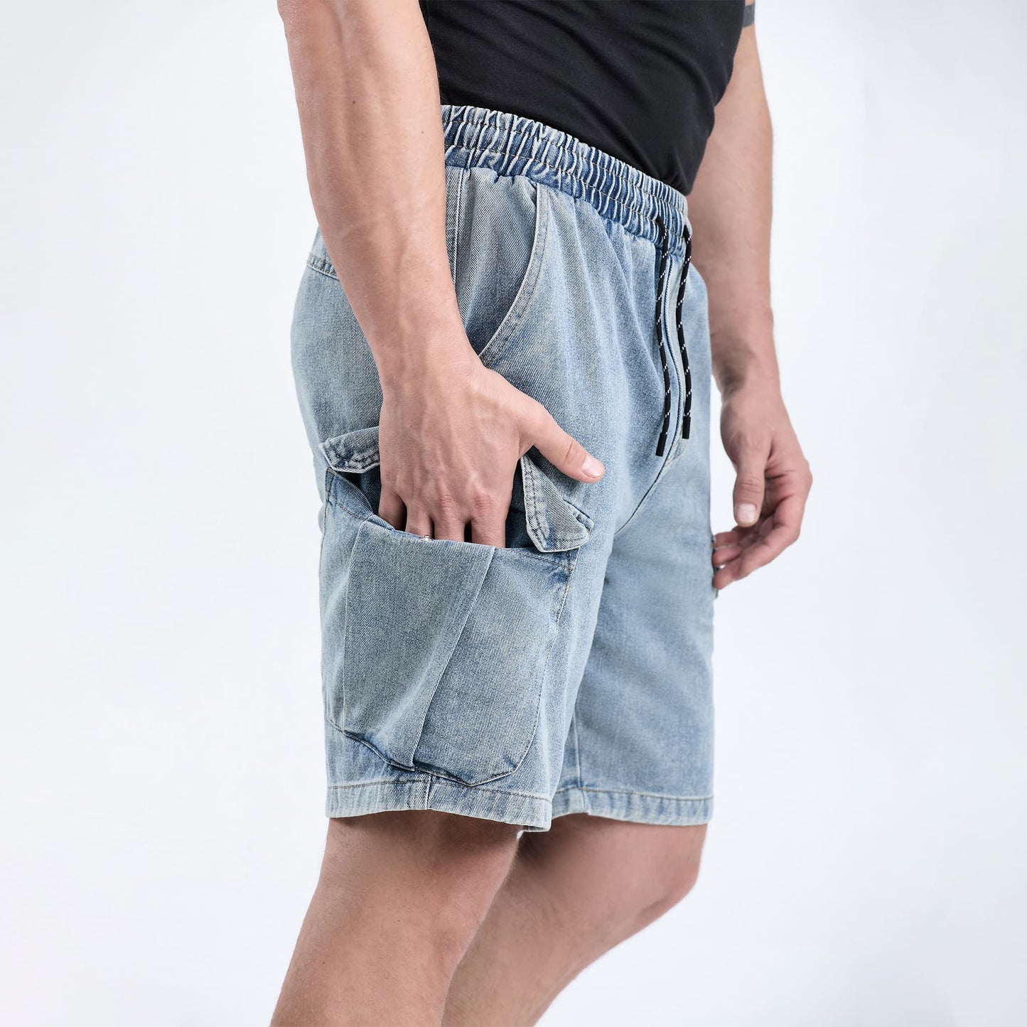 cargo short pants for men drawstring waist