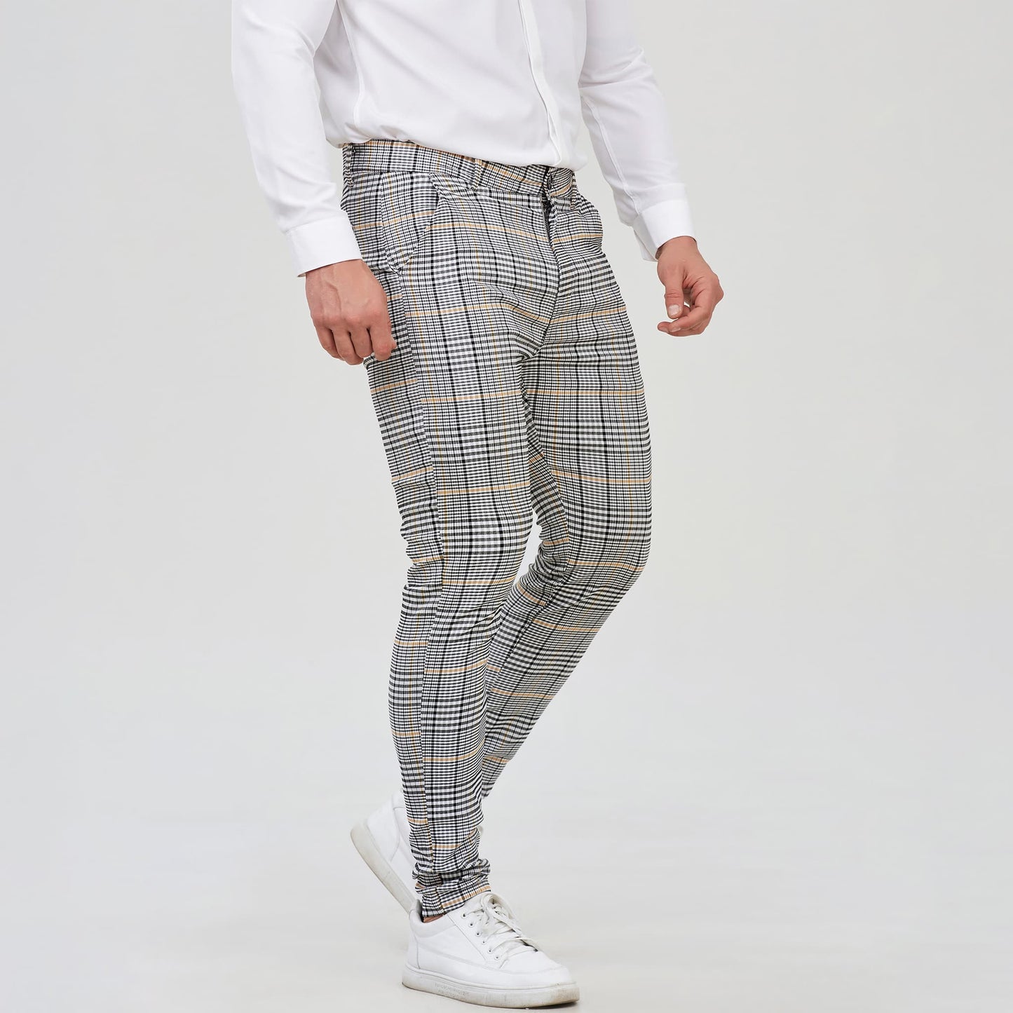 gray slacks men slim fit stretchy