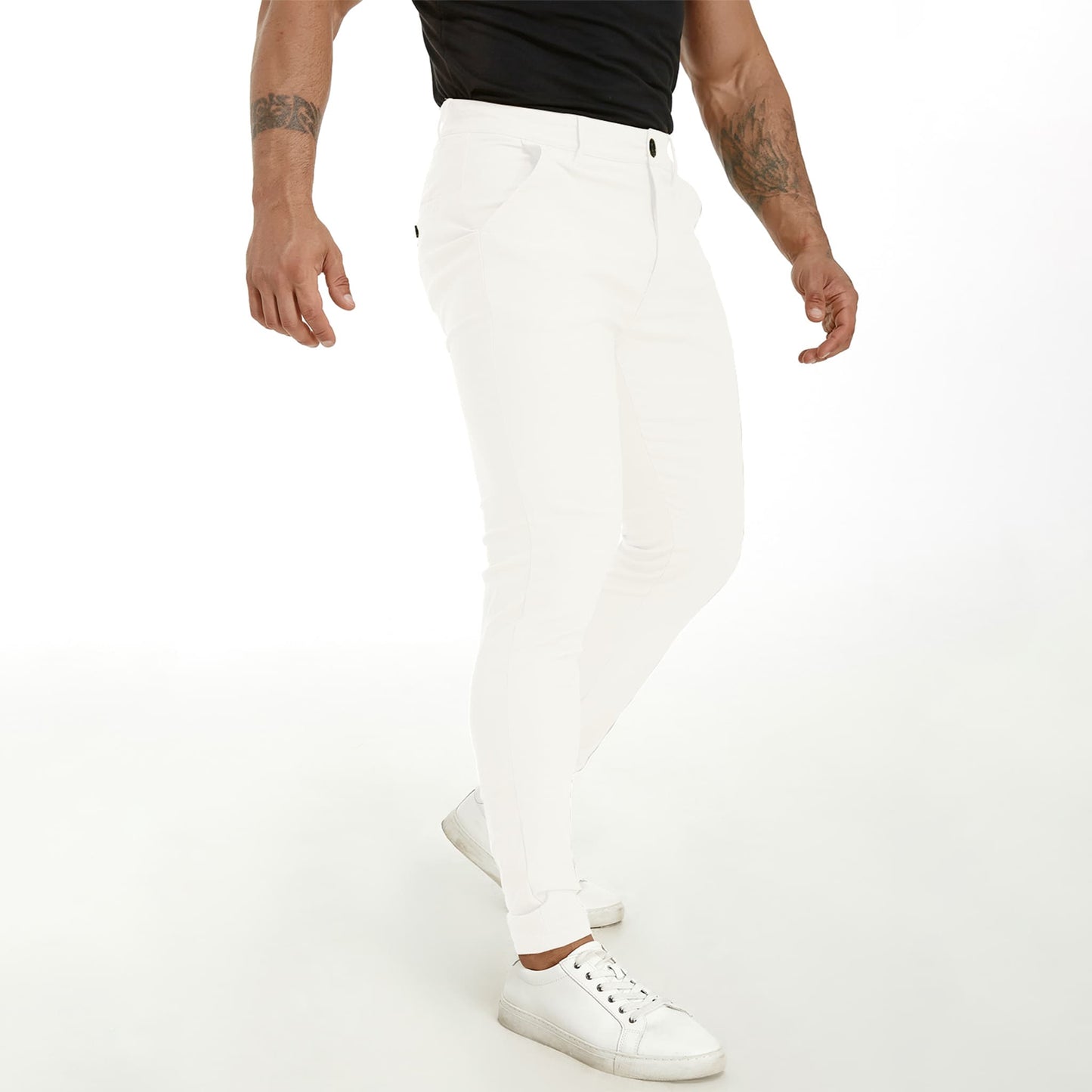 men gothic pants slim fit stretchy