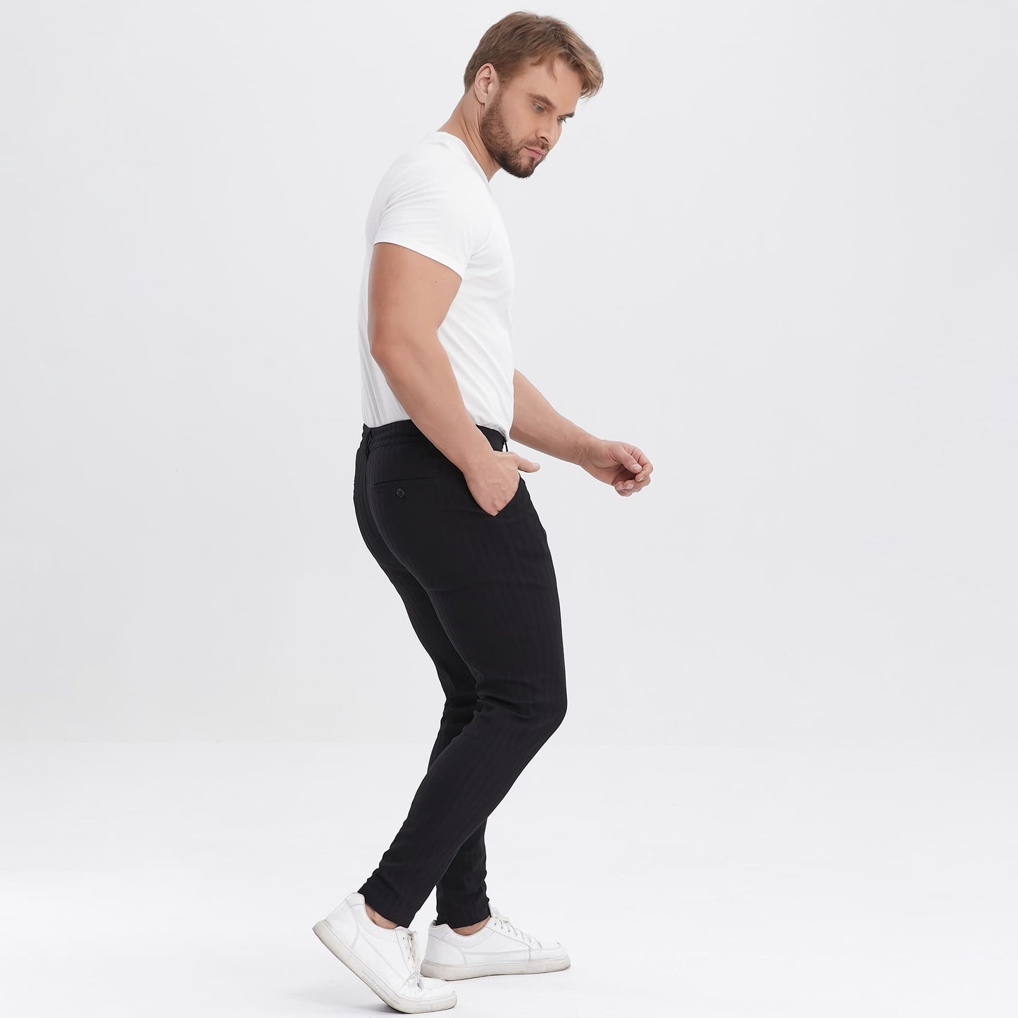 men's black chino pants slim fit stretchy