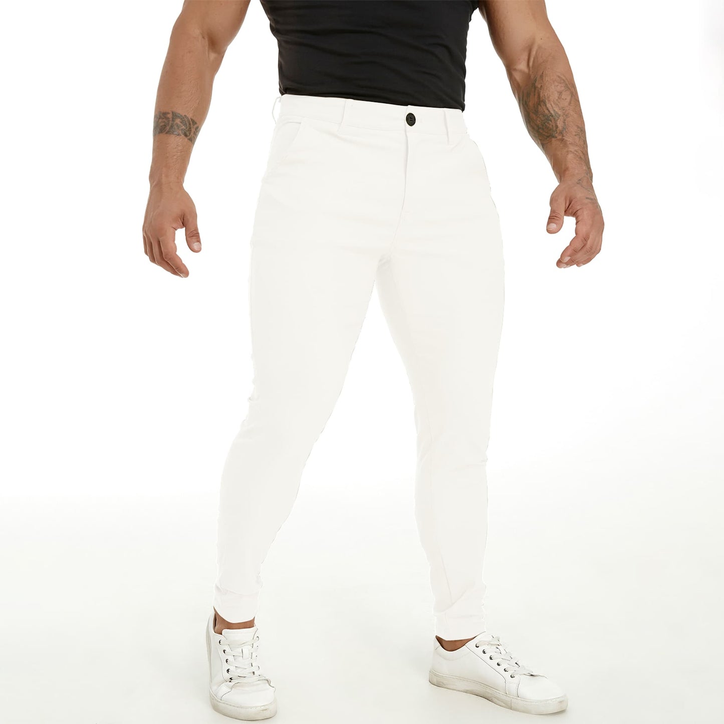 men's white jeans slim fit stretchy