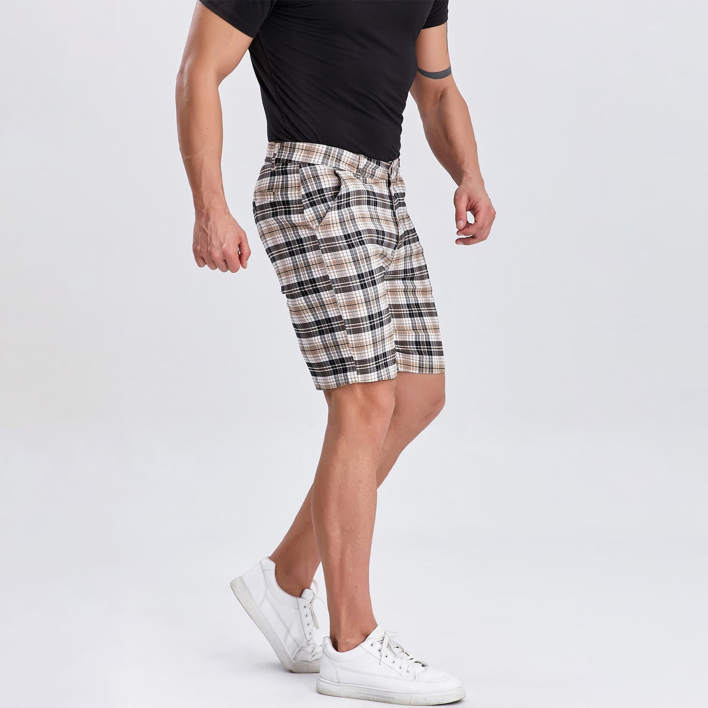 mens denim shorts 9 inch inseam slim fit stretch