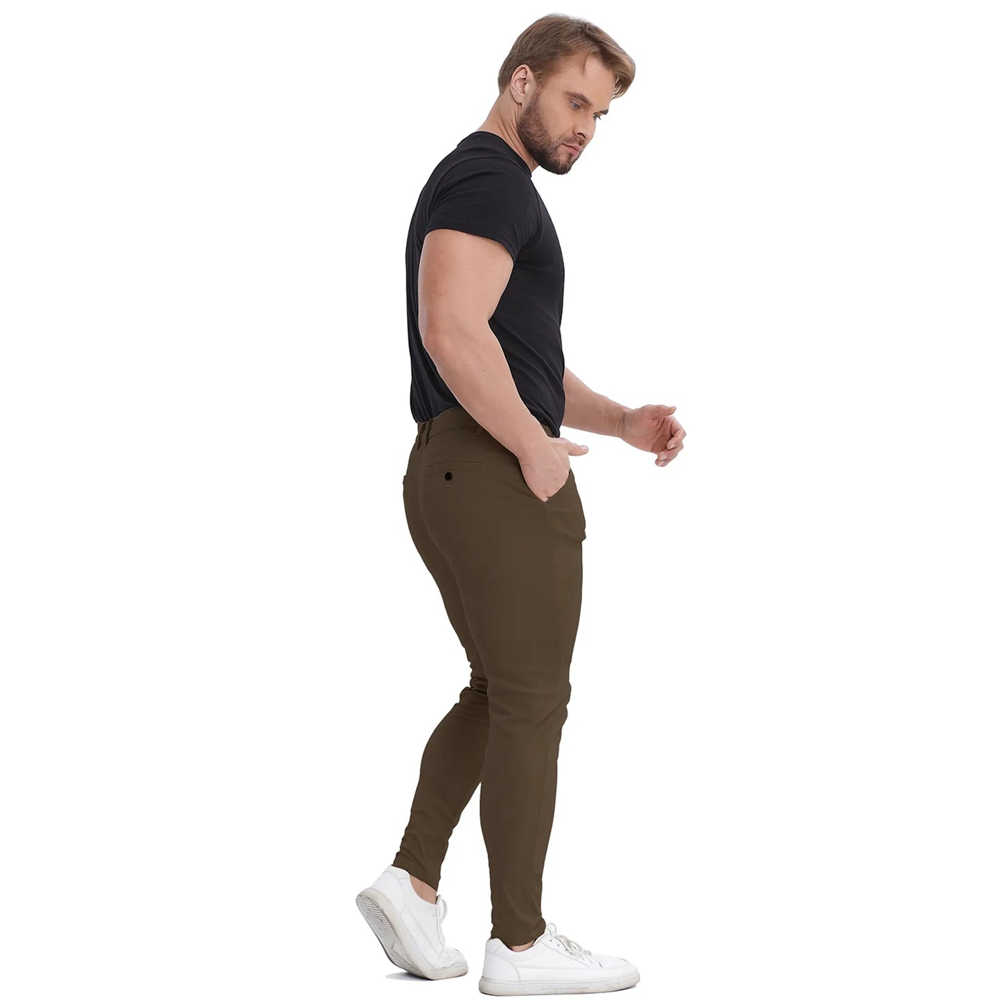 Mens Chinos Pants Slim Fit Stretch Dress Pant