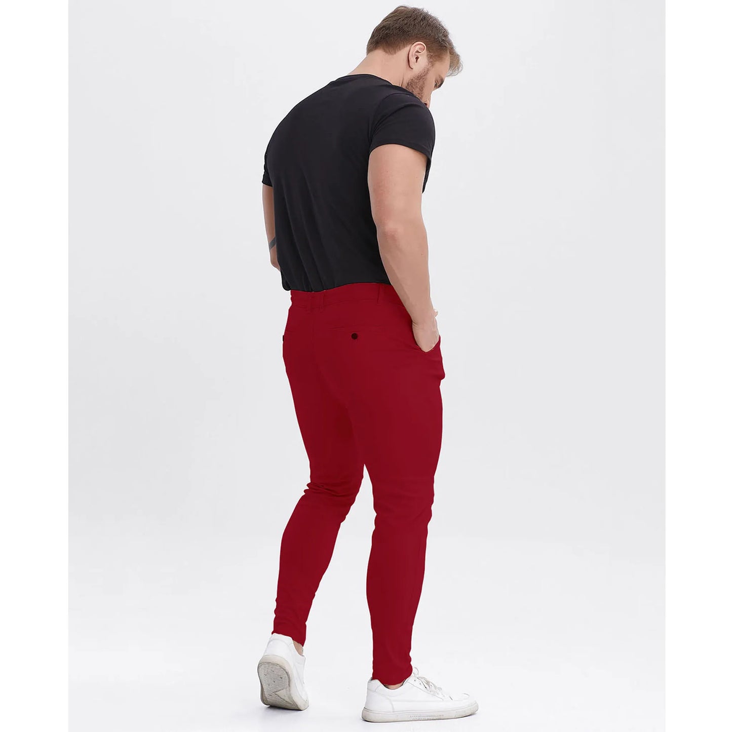 ALLELMS Mens Chinos Pants Slim Fit Stretch Dress Pant