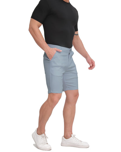 ALLELMS Mens Shorts Slim Fit Stretch 9 Inch Inseam Chino Golf Shorts Pants