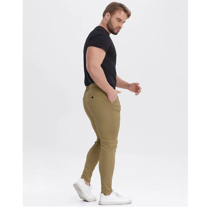 ALLELMS Mens Chinos Pants Slim Fit Stretch Dress Pant
