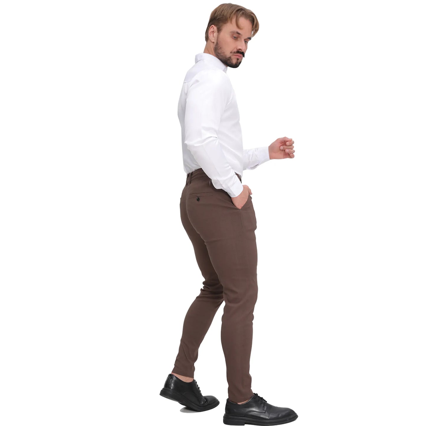 Mens Chinos Pants Slim Fit Stretch Dress Pant