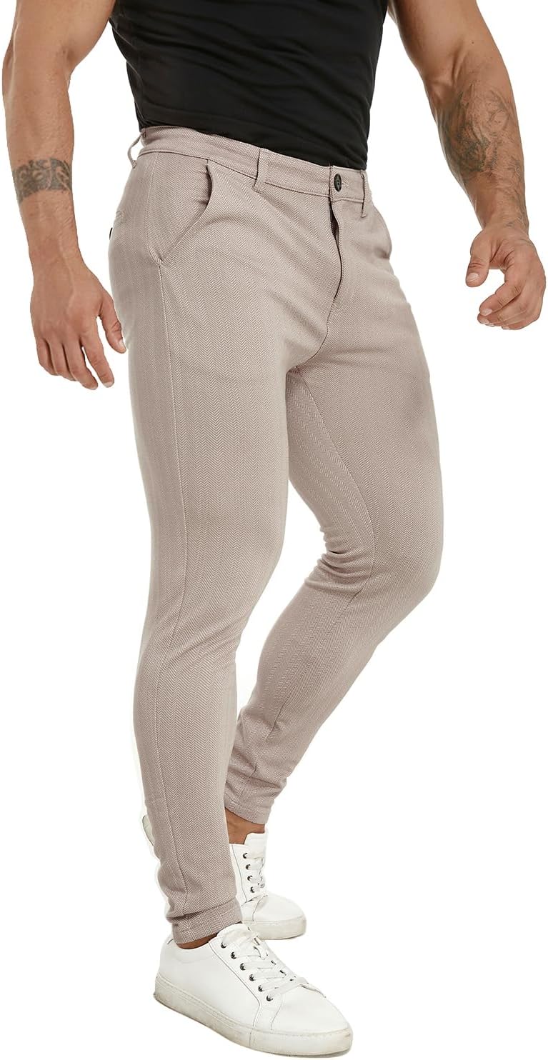 Mens skinny dress pants stretch sale