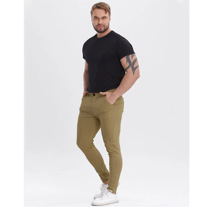 ALLELMS Mens Chinos Pants Slim Fit Stretch Dress Pant