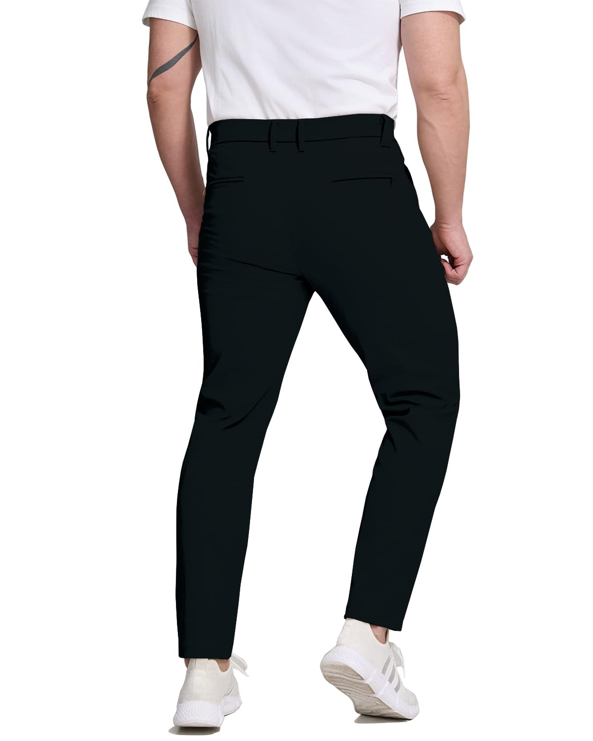 Lightweight stretch black golf pants fabric