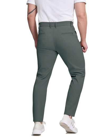 Lightweight stretch dark grey golf pants fabric