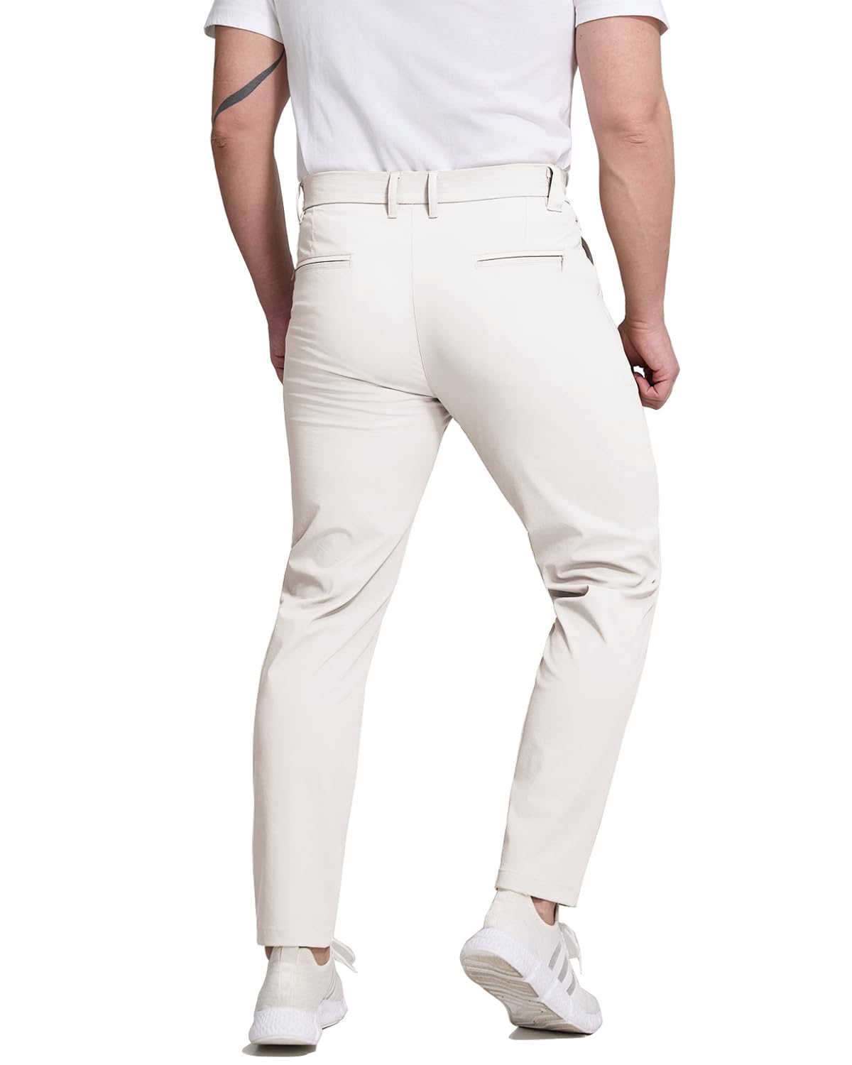 Lightweight stretch white golf pants fabric