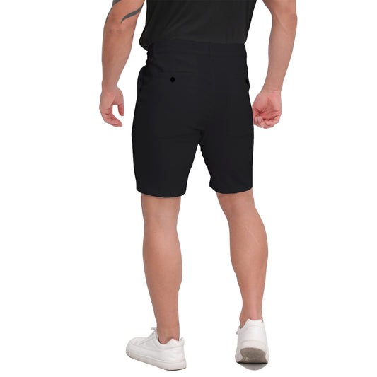Men's 9 inch slim fit black golf shorts