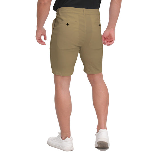Men's 9 inch slim fit brown golf shorts