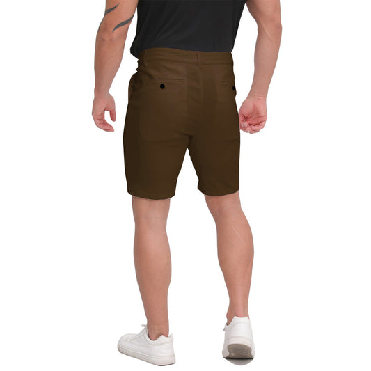 Men's 9 inch slim fit dark brown golf shorts