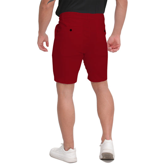 Men's 9 inch slim fit red golf shorts