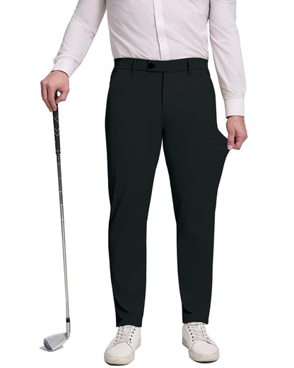 Men's black golf pants with functional pockets