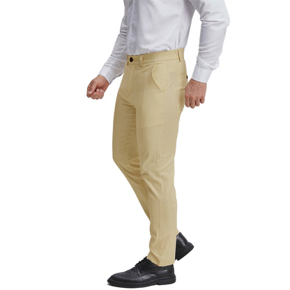Men's classic fit khaki chino pants for business