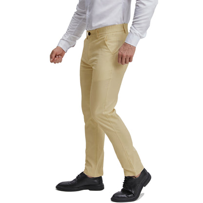 Men's flat front khaki business casual pants