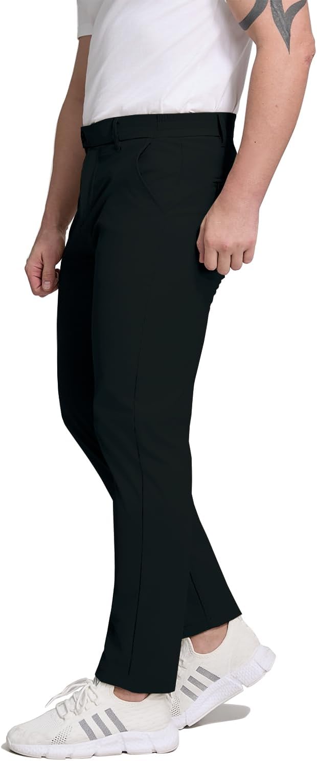 Men's lightweight stretch black golf pants