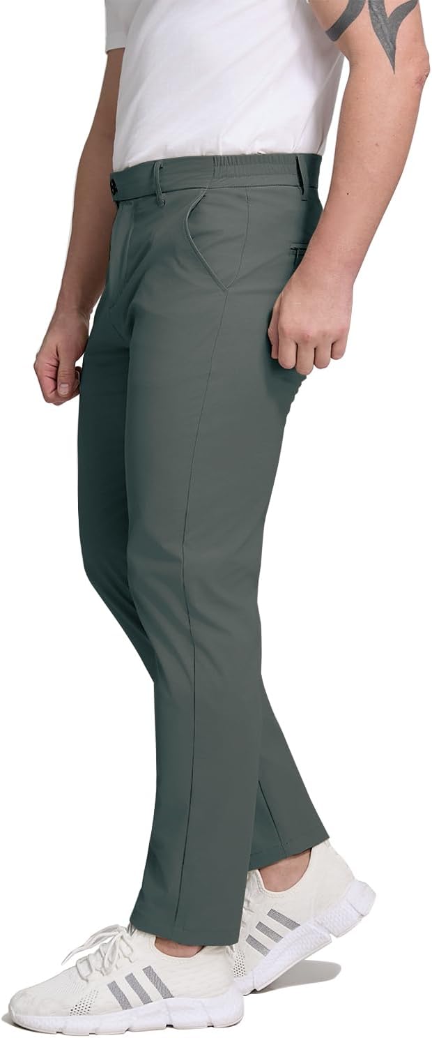 Men's lightweight stretch dark grey golf pants