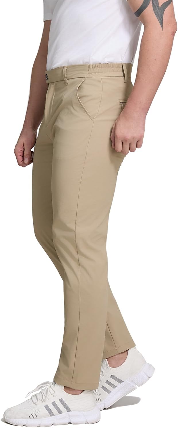 Men's lightweight stretch khaki golf pants