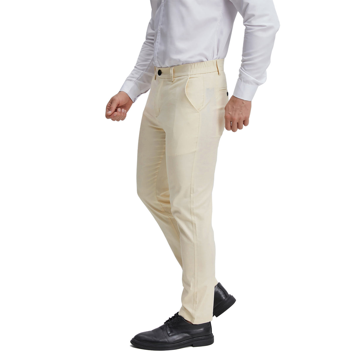 Men's regular fit beige formal pants