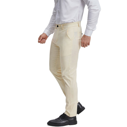 Men's regular fit beige formal pants