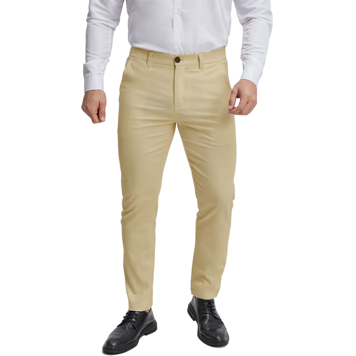 
Men's regular fit khaki formal pants
