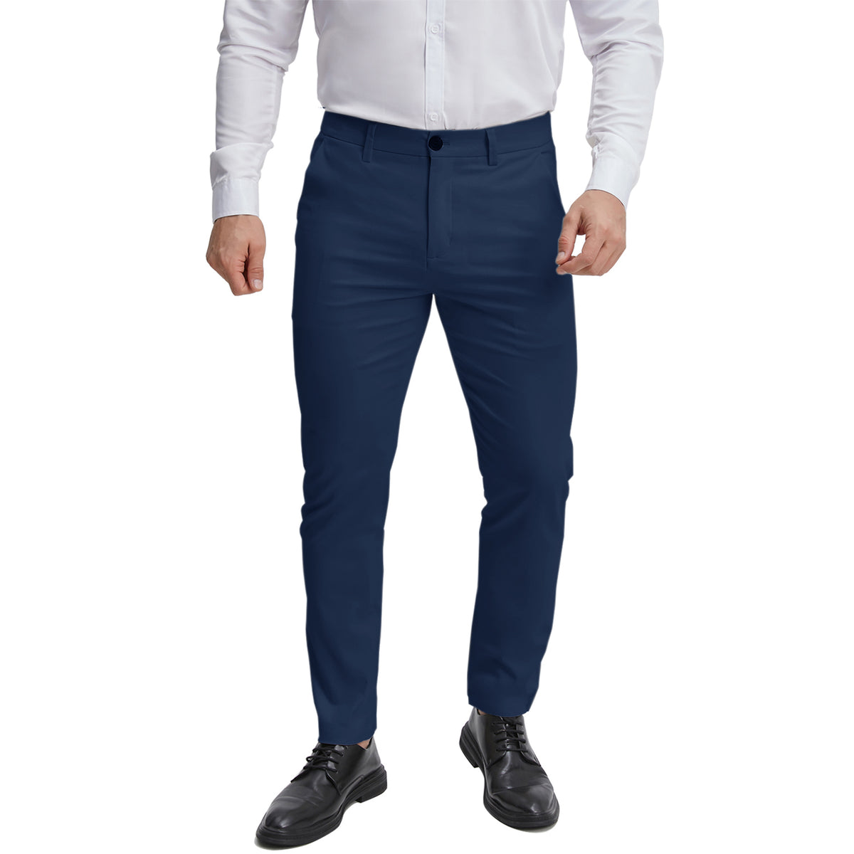 Men's regular fit navy blue formal pants