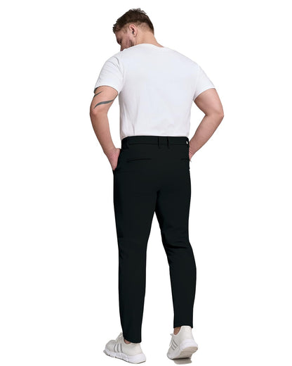 Men's stretch black golf pants waistband