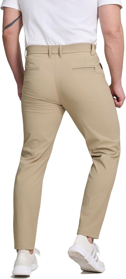 Men's tapered khaki golf pants back view
