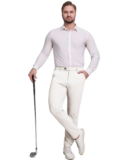 Men's white golf pants casual outfit