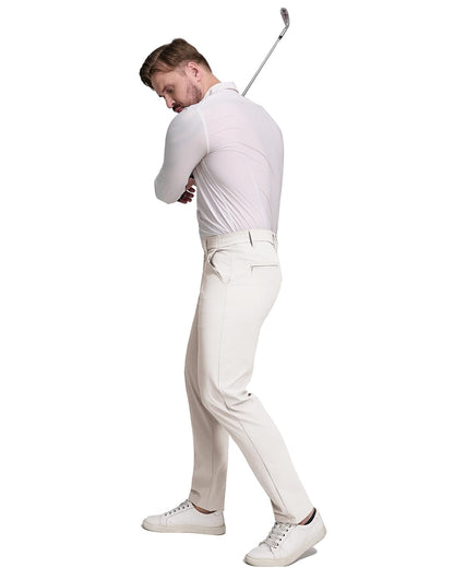 Men's white golf pants for golf and casual wear