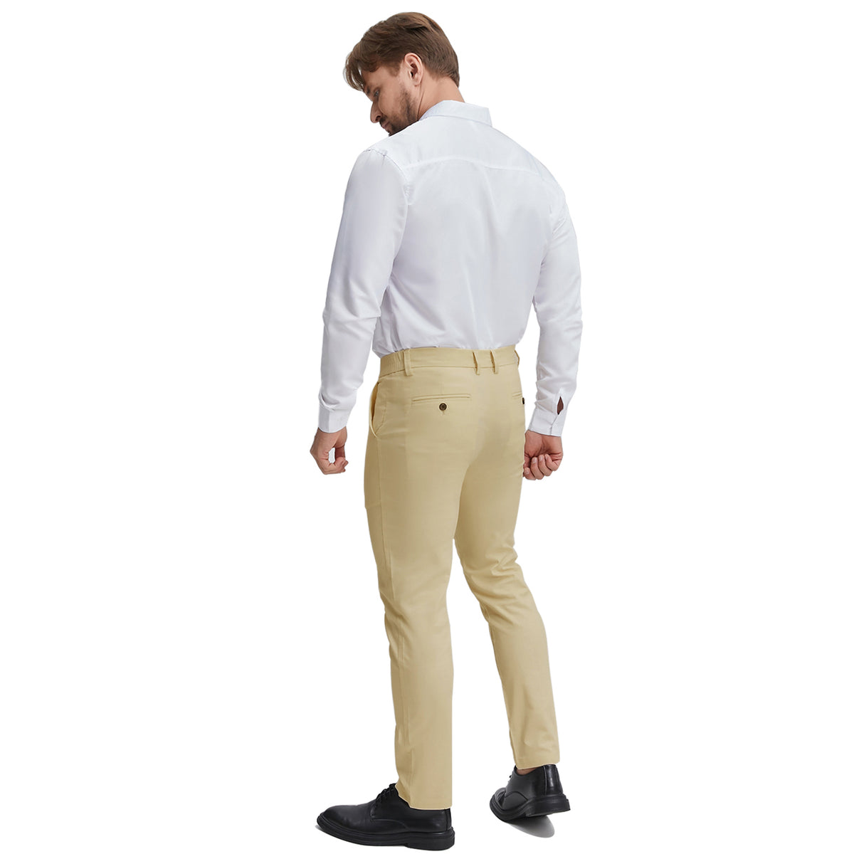 Men's wrinkle resistant khaki dress pants
