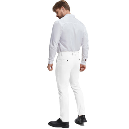 Men's wrinkle resistant white dress pants