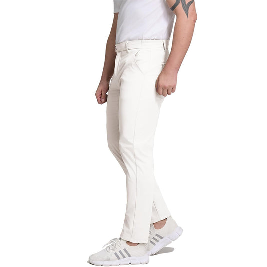 Mens lightweight stretch white golf pants