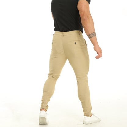 athletic fit khaki chino pants for men