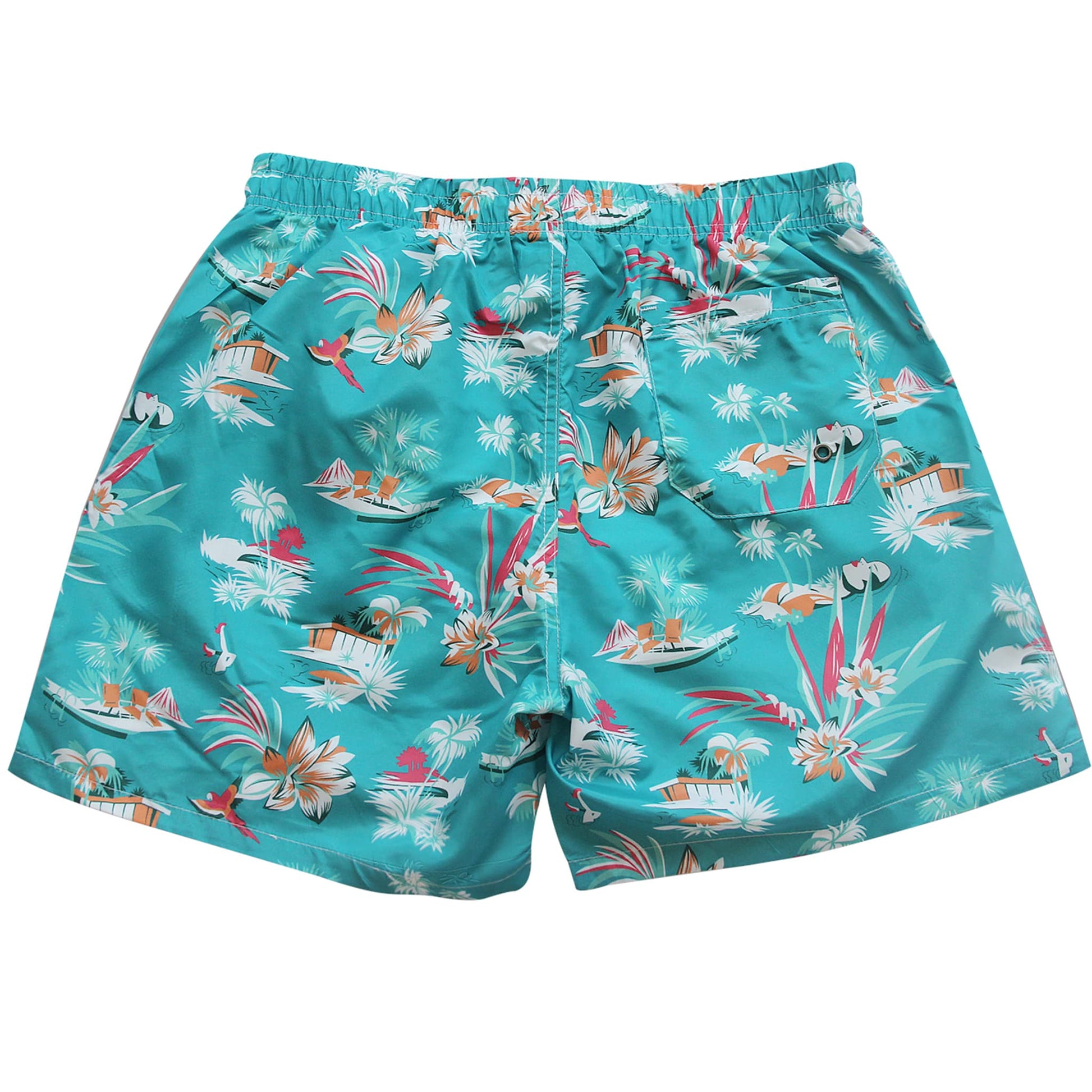 coconut tree beach shorts for men back pocket