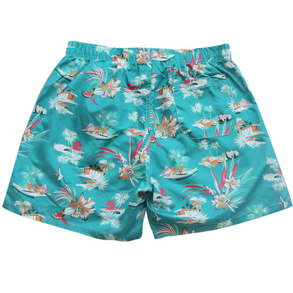 coconut tree beach shorts for men back pocket