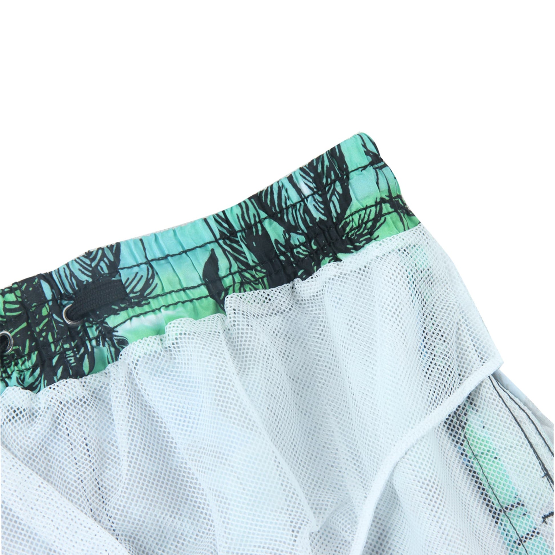 green coconut tree beach shorts men drawstring with lining