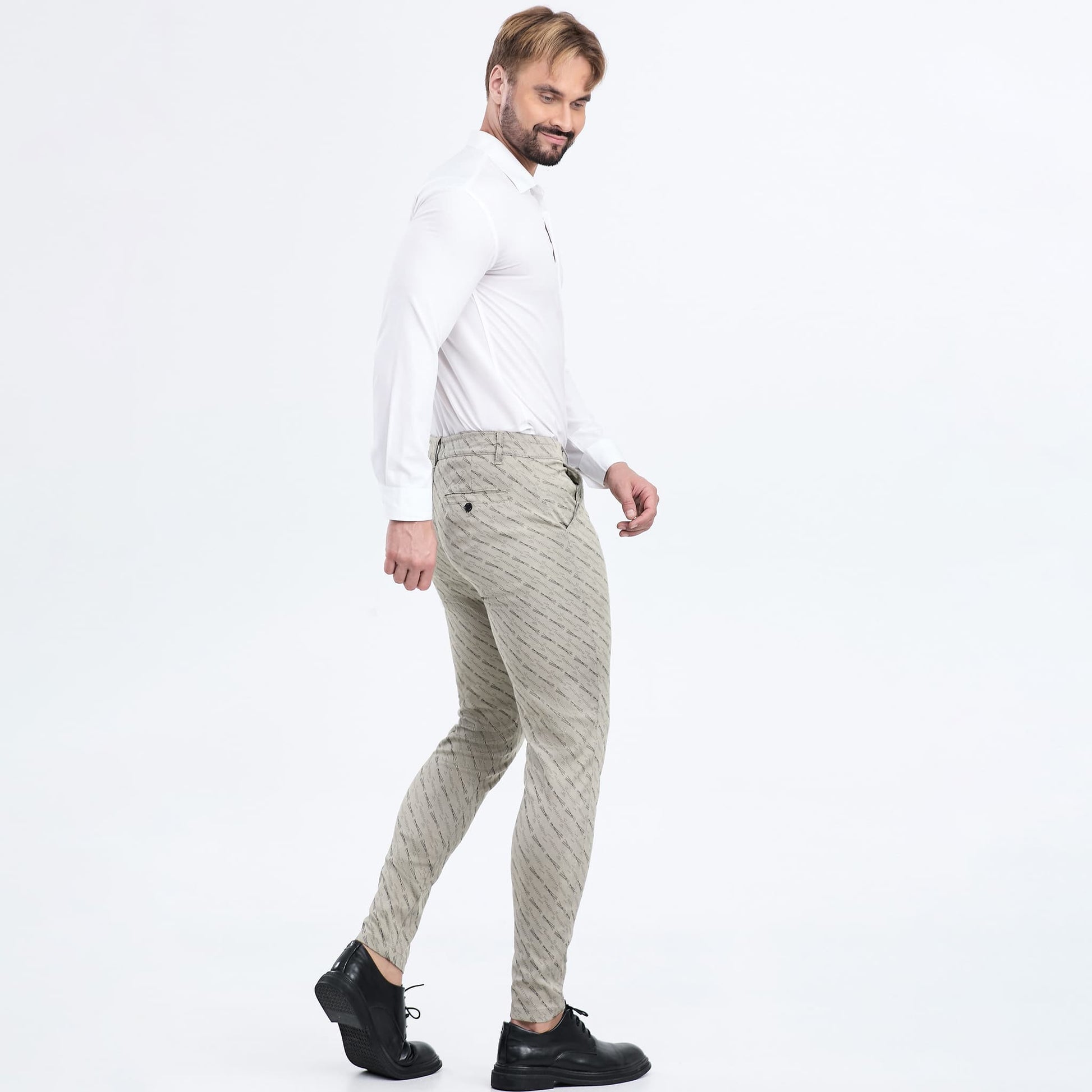 beige dress pants men slim fit stretchy
