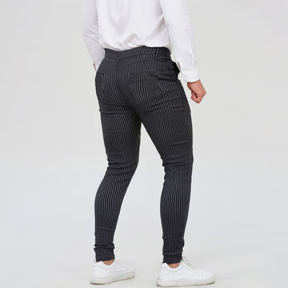 black striped mens trousers dress pants slim fit