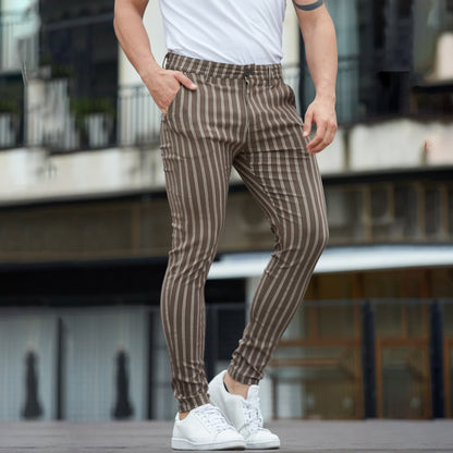 brown striped big and tall mens dress pants slim fit stretchy