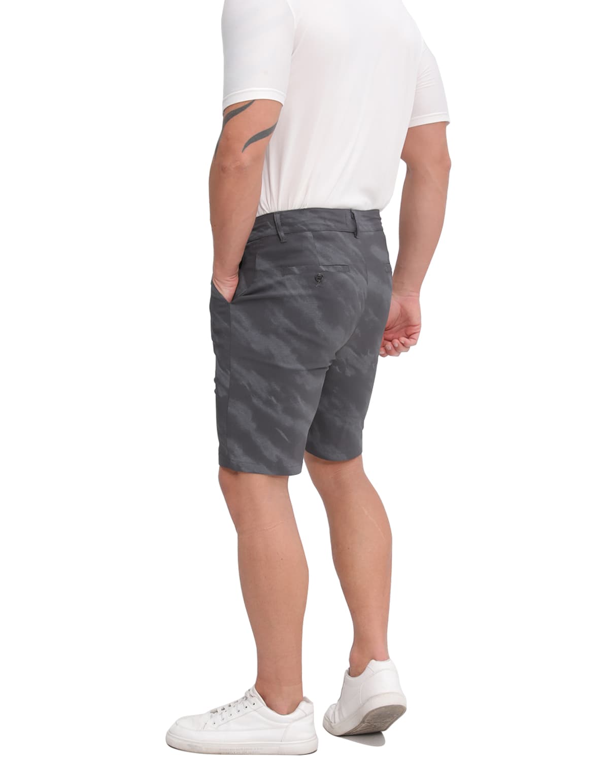 ALLELMS Mens Camouflage Shorts Skinny Stretch 9 inch inseam Shorts