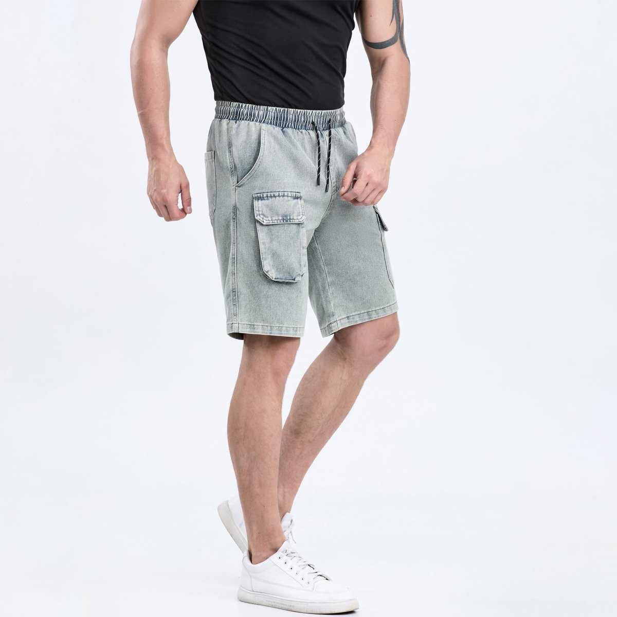 cargo shorts for men drawstring waist