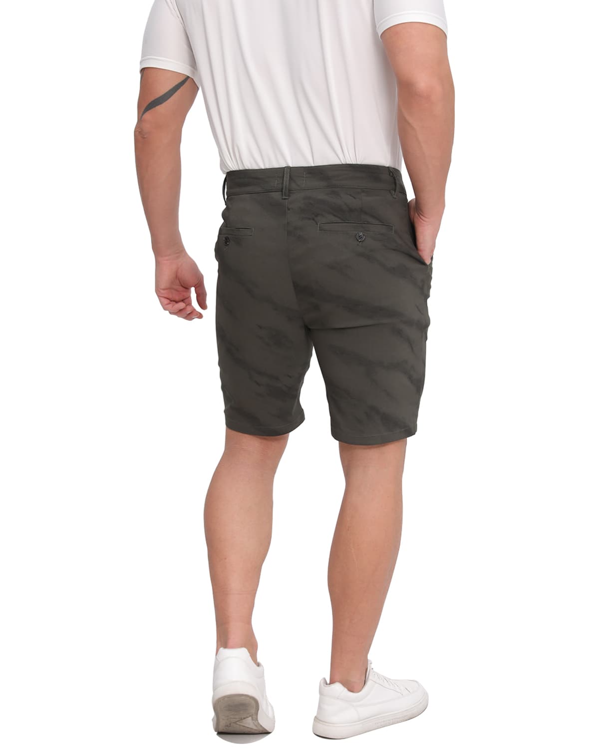ALLELMS Mens Camouflage Shorts Skinny Stretch 9 inch inseam Shorts