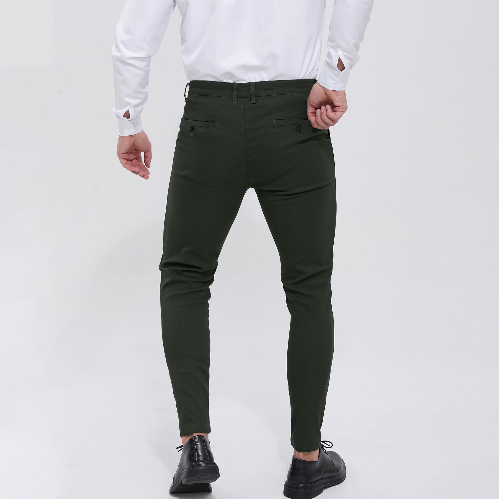 Mens Chinos Slim Fit Stretch Flat-Front Dark Green Skinny Dress Pants ALLELMS Mens Chinos Slim Fit Stretch Flat-Front Dark Green Skinny Dress Pants ALLELMS