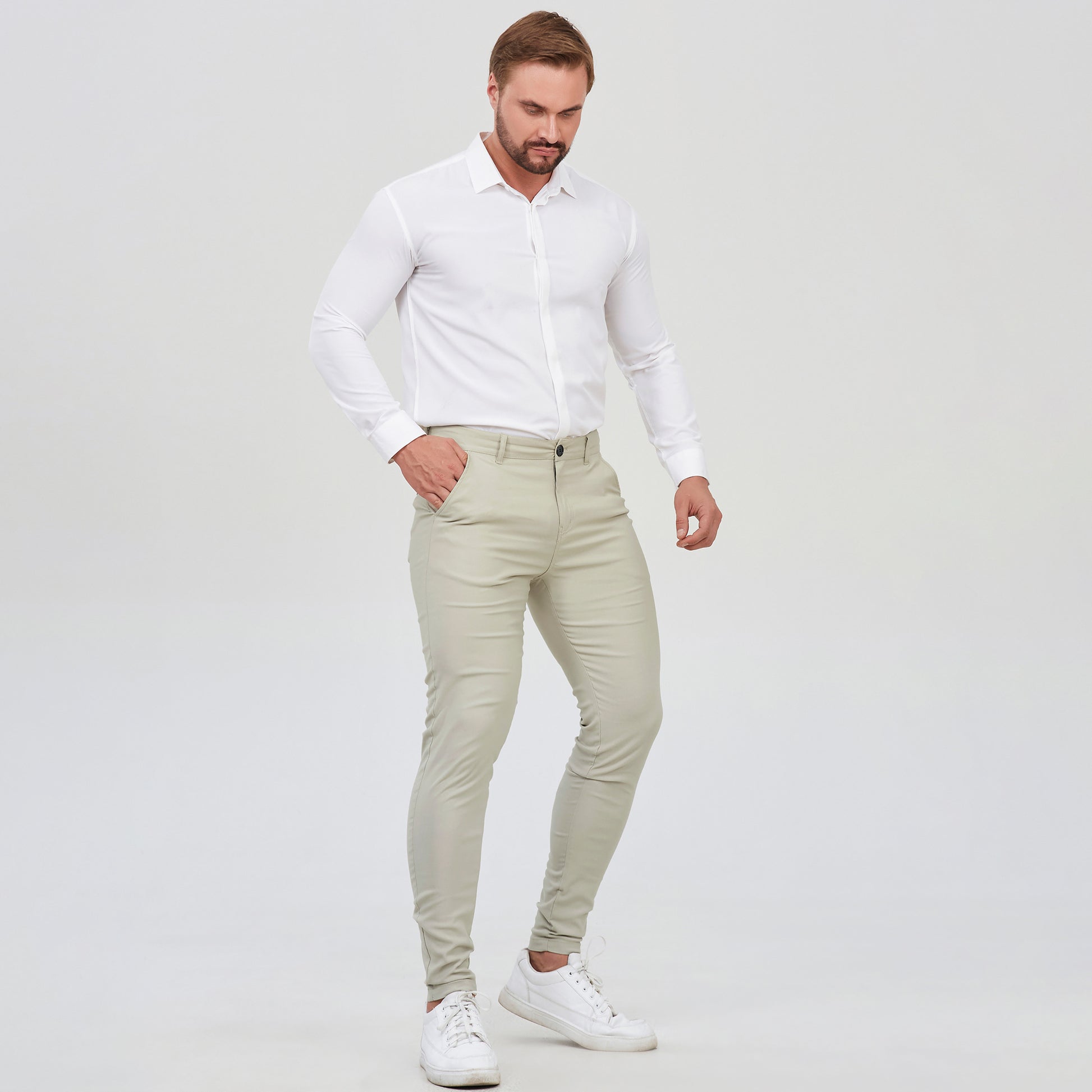 dress khaki pants for men slim fit stretchy